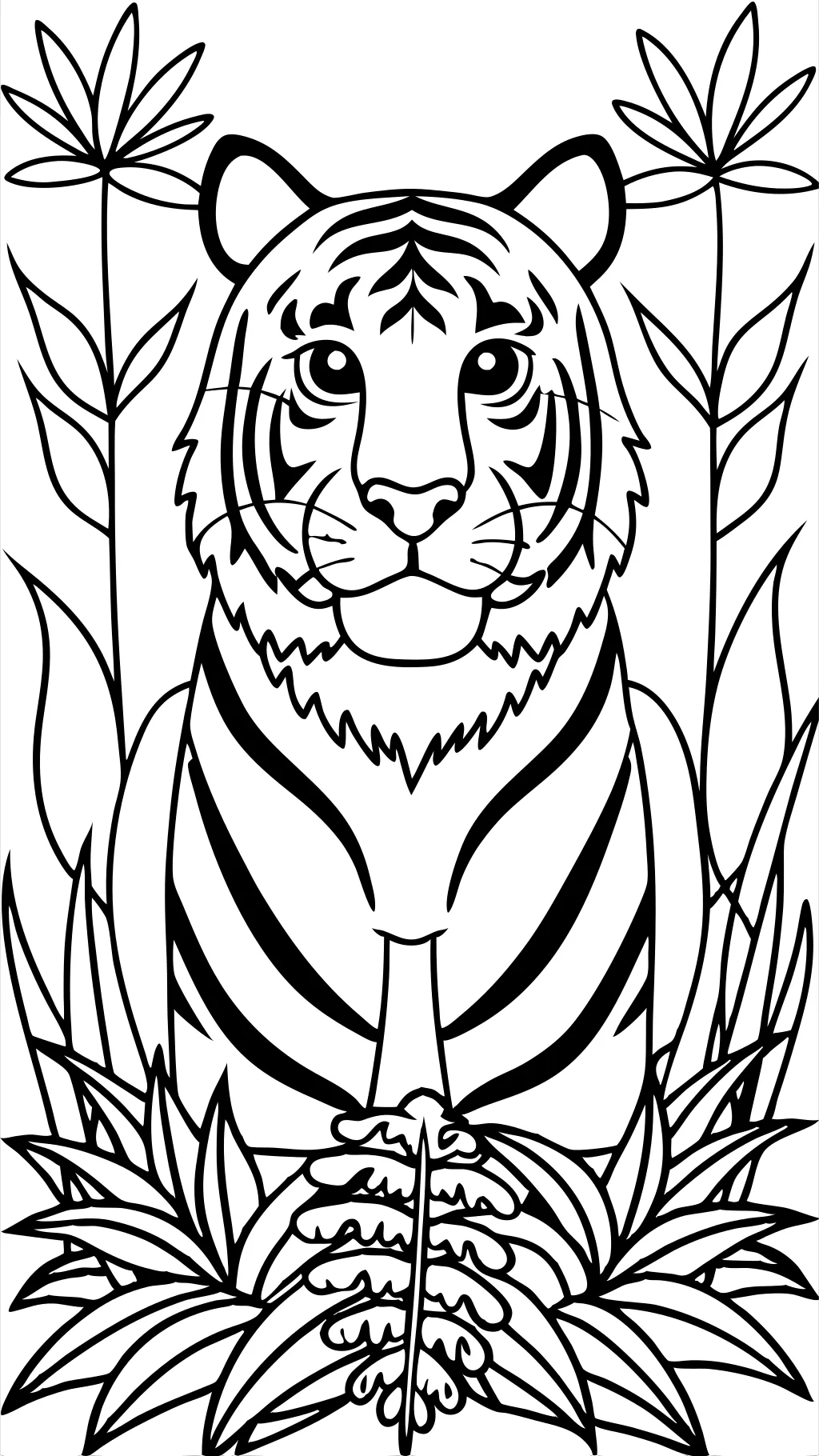 Página para colorear imprimible de tigre